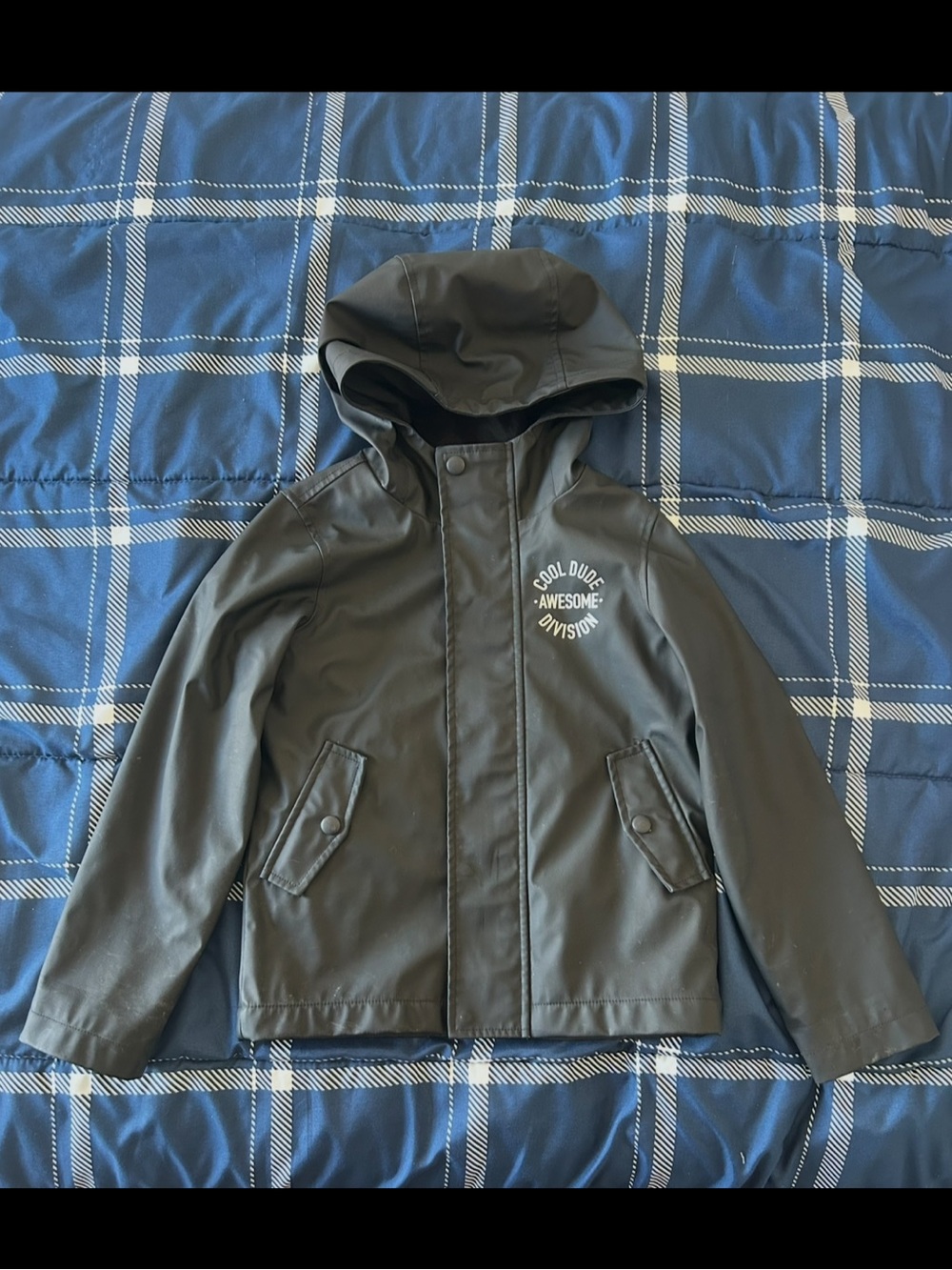 Joe Fresh Black Hooded Raincoat
